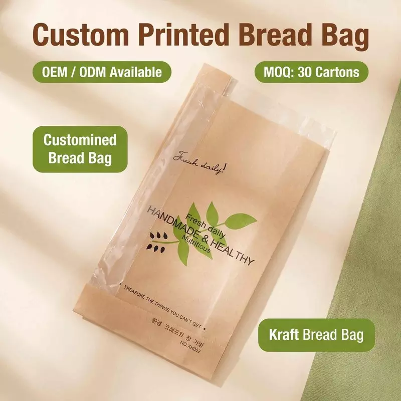Cómo especificar bolsas de pan con ventana personalizadas para programas de panadería y refrigerios a bordo.