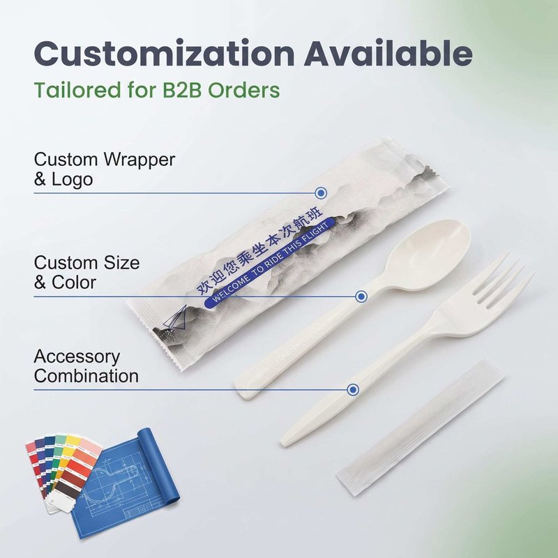 Custom PLA Fork and Spoon Cutlery Kit – Biodegradable, Bulk &amp;amp;amp;amp;amp; OEM Inflight - image 6