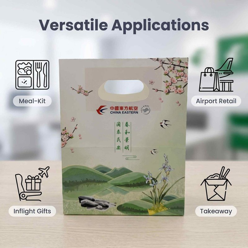 Custom Printed Airline Paper Carry Bag with Handle Holes – 100g Bulk &amp;amp;amp;amp;amp; OEM - image 5