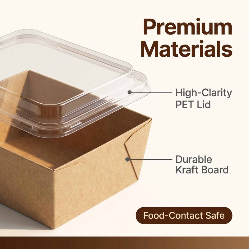 Custom Square Kraft Sandwich Box with Clear PET Lid 108×108mm – Bakery & OEM - image 4 Custom Square Kraft Sandwich Box with Clear PET Lid 108×108mm – Bakery & OEM - image 4